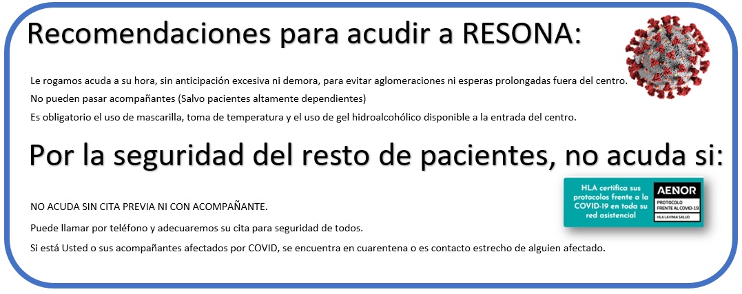 Recomendaciones para acudir a Resona
